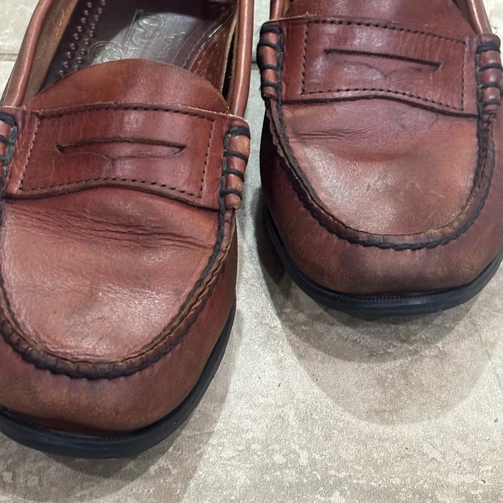 Sebago Classic Dan Brown Leather Penny Loafers Made in USA Womens 8.5 M